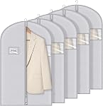 Syeeiex 40" Garment Bags for Hanging Clothes,8 pcs Breathable Suit Bags for Men,Garment Bags with Clear Window for Closet Storage Suits,T-shirts,Coats,Jackets