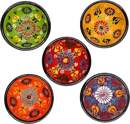 Miniatura 4 de Juego de 5 cuencos de cerámica para cocina, tazones para mezclar, cuencos pequeños para sumergir, cuencos de preparación de cocina y tabla de