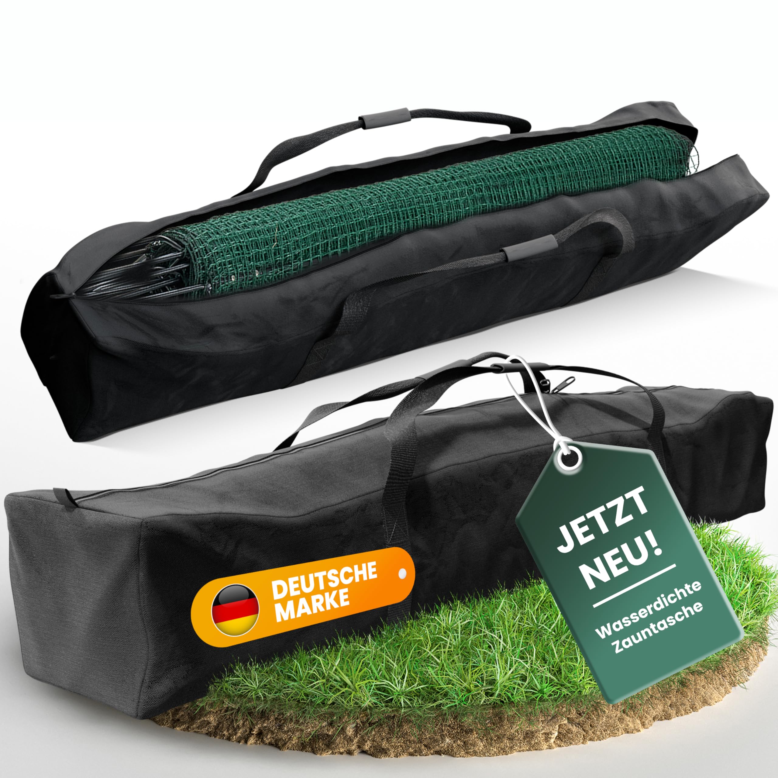NATURIZ® Bolsa de mimbre de 125 x 20 x 18 cm, versátil como bolsa de camping, bolsa de tienda de campaña o bolsa de varillas con material Oxford 900D, negro (125 x 20 x 18 cm)