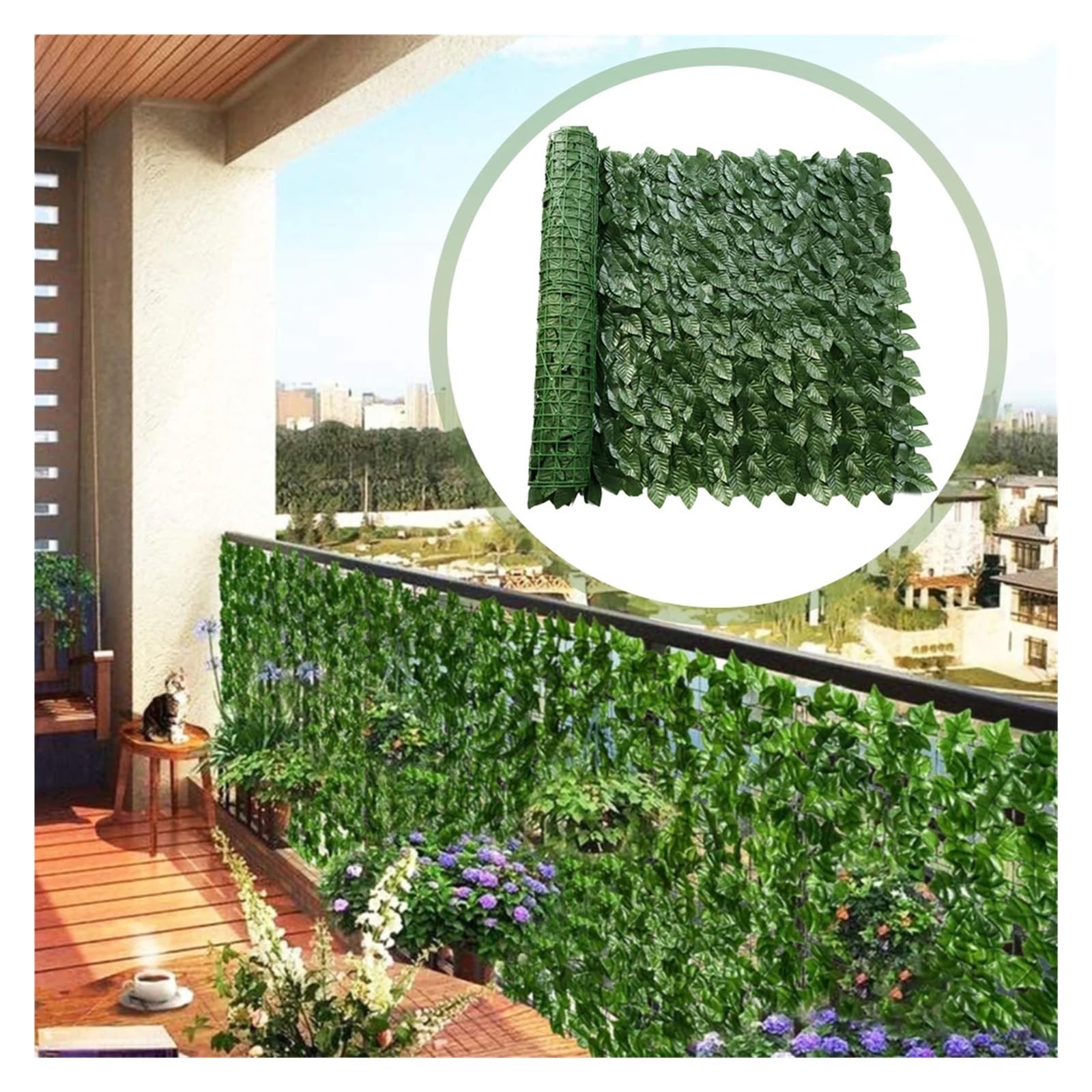 Seto Artificial Ocultacion Jardin Paneles de cerca hojas, setos artificiales plástico, pantalla pared, vegetación cosible, decoración multifuncional for jardín y hogar(4 PCS)