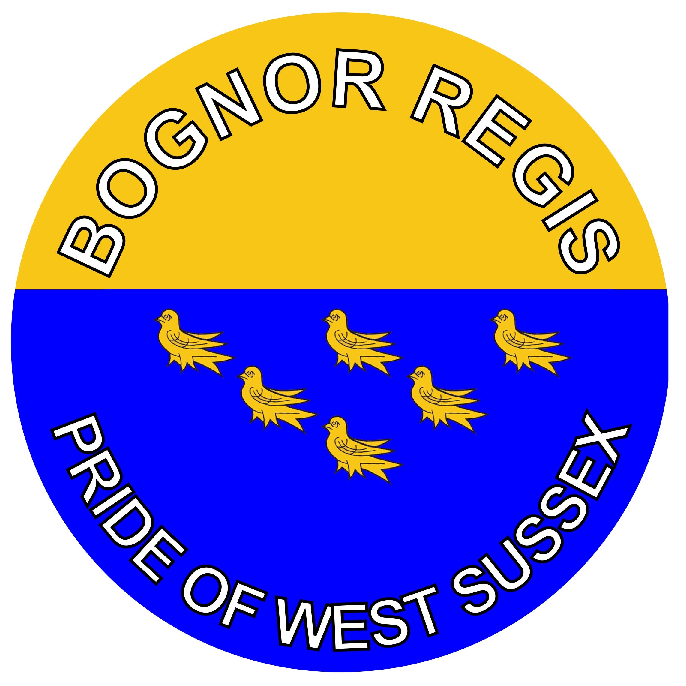 Baked Bean Store Multi Bognor Regis - Pride Of West Sussex - (Two Pack) 80Mm Diameter Car Bumper Window Decal Sticker