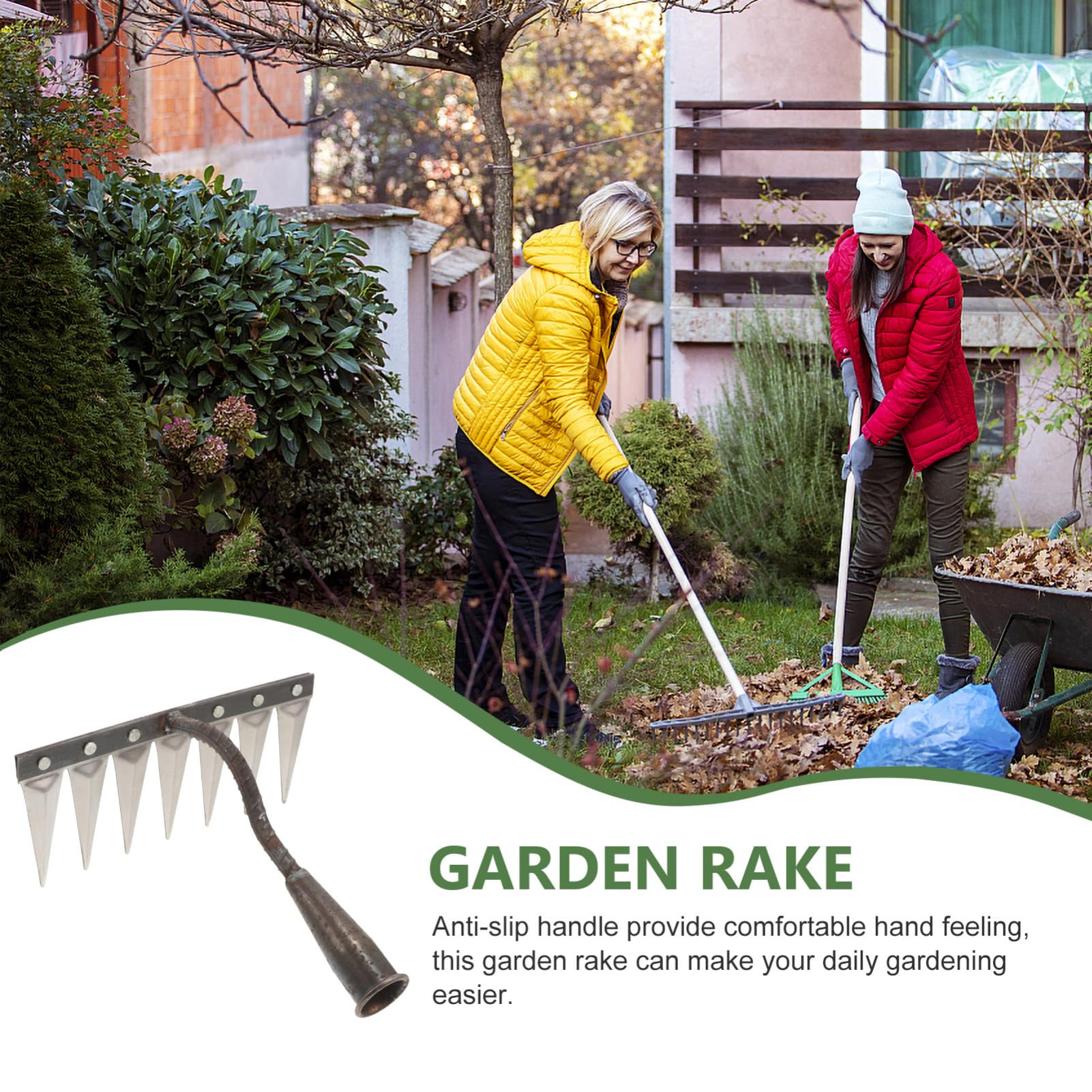 Multizinken Handrechen aus Stahl für Bodenpflege und Gartenarbeit
