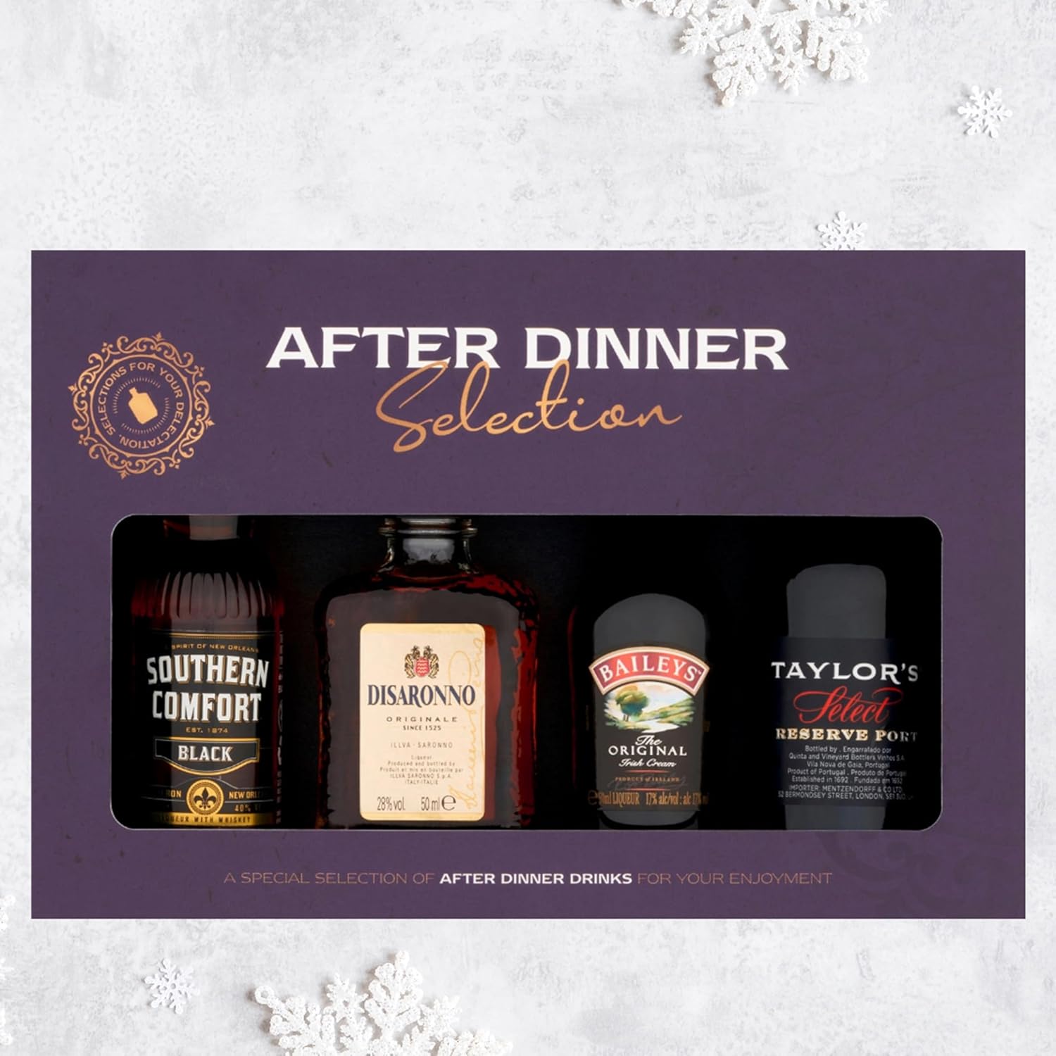 After Dinner Alcohol Gift Set 4 Miniature 5cl Bottles Selection