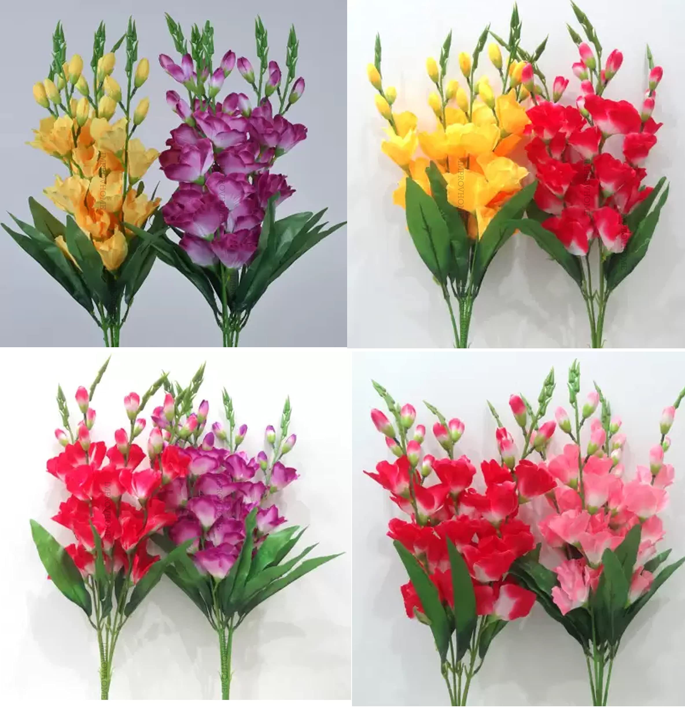 Set of 4 Gladiolus Artificial Flower for Table Decoration, Suitable for Banquet Decoration(Each Blossom Have 5 Sticks (Gladiolus 4)