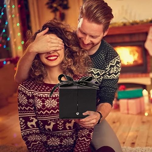 Miniatura 7 de Juego de regalo de joyería de rosa preservada con collar de amor, hecho a mano para ella en Navidad, día de la madre, cumpleaños, día de San