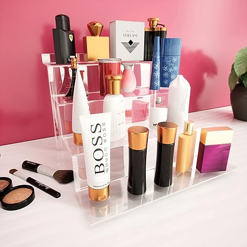 Miniatura 6 de Utopia Home Estante de exhibición transparente - (9 x 6 pulgadas) soporte de 4 niveles para perfume, servicio de alimentos, Funko Pops y decoración