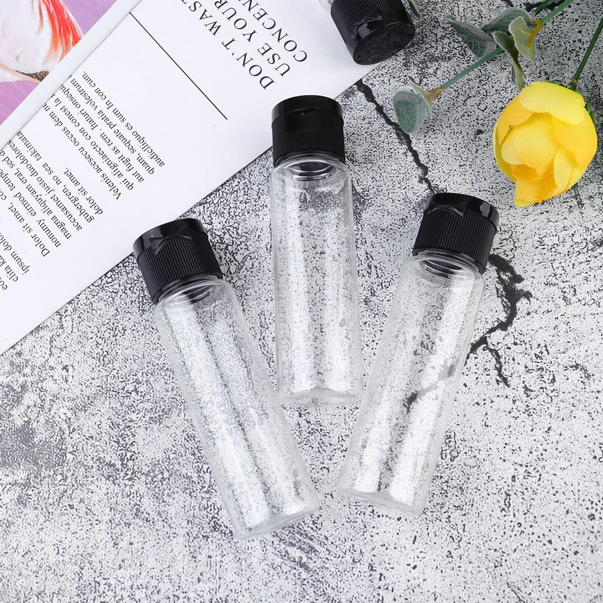 CLISPEED 24 Stück 30ml Reisespenderflasche aus Pp und Pet Leichte Wiederbefüllbare Flaschen mit Deckel für Hautpflege und Reisen Tragbare Leere Make Up Flaschen