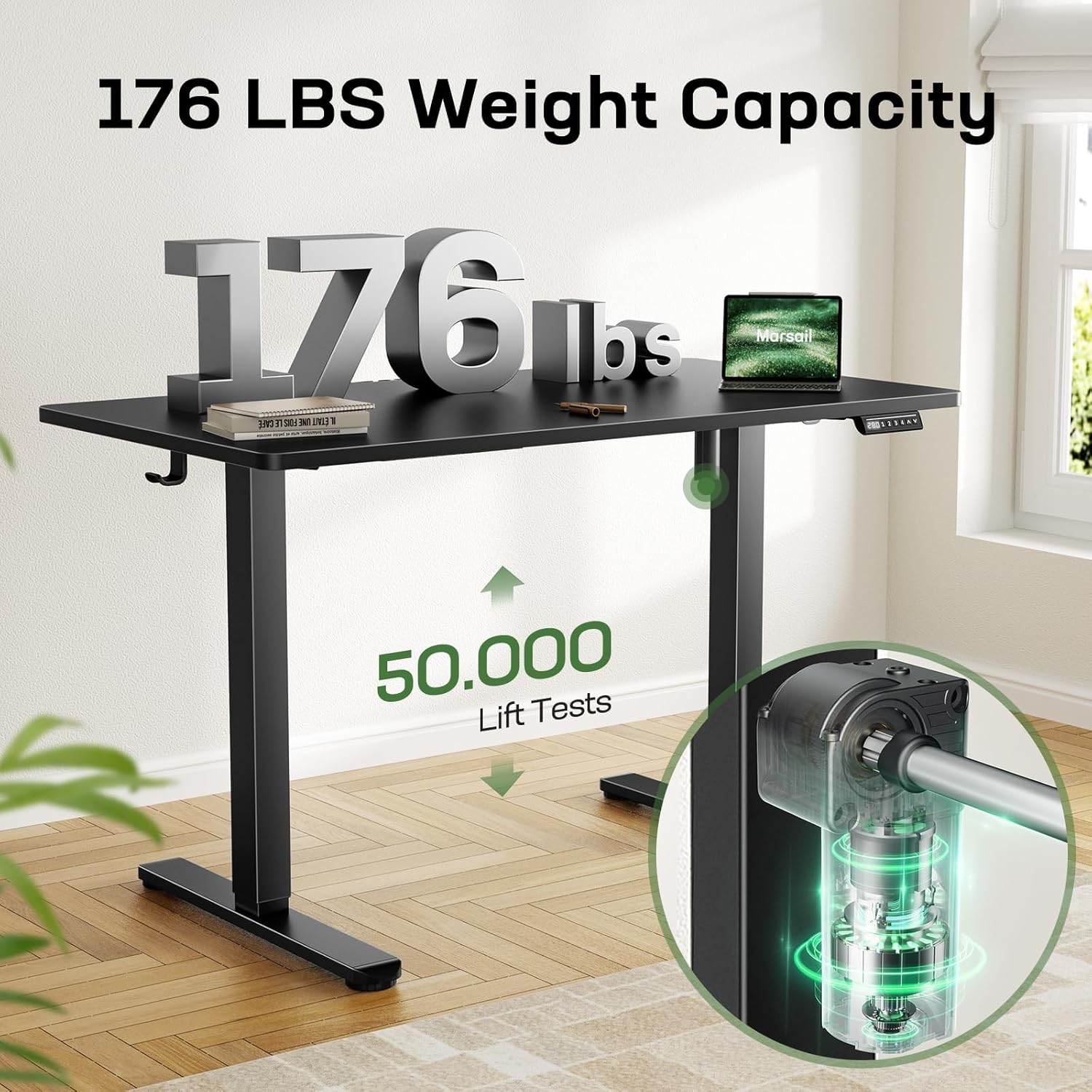 Wide Height Range of Marsail Electric Standing Desk