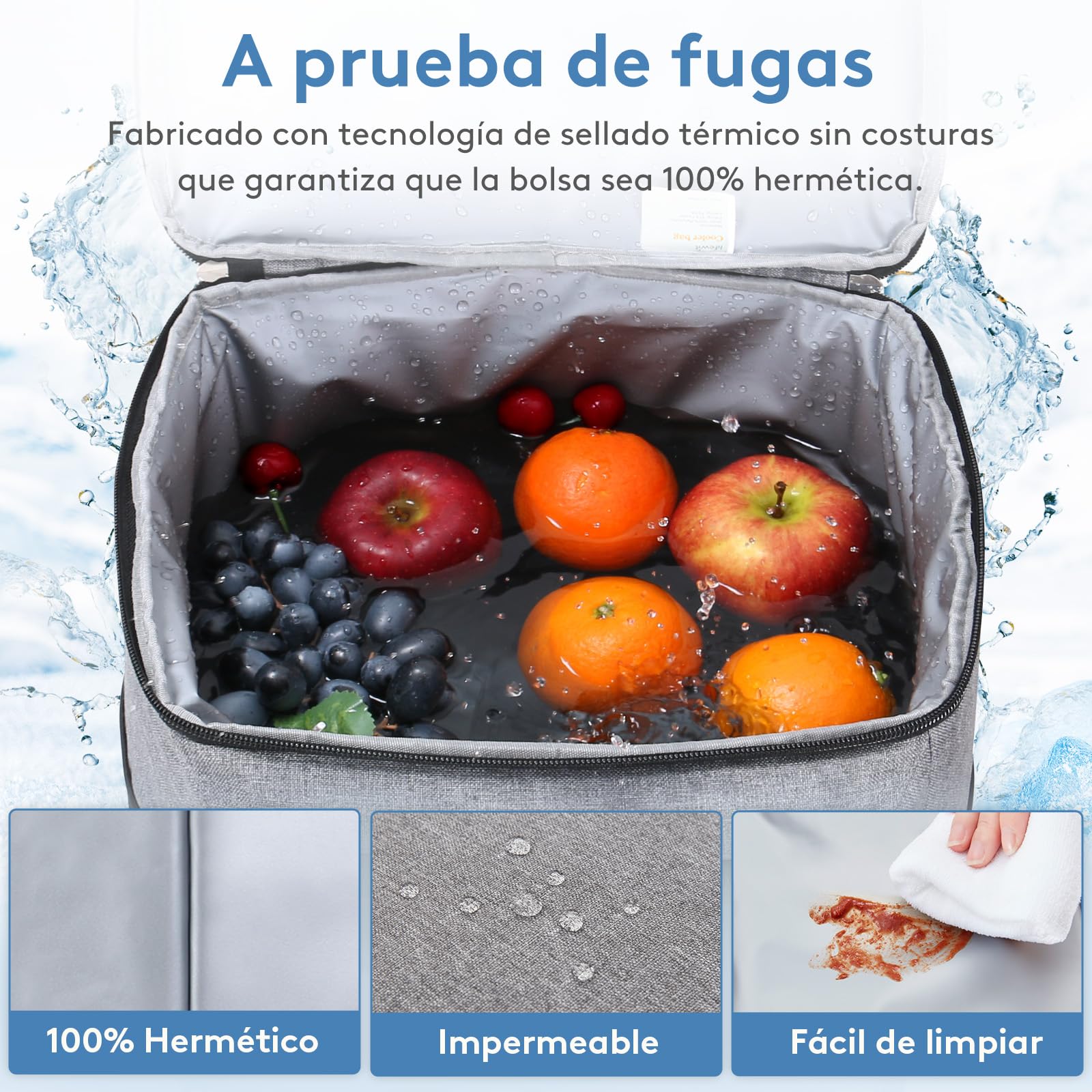 Lifewit Nevera Portatil 30L, Bolso Neveras Isotermica para Hombre, Grande Bolsas Termica Porta Alimentos, Cooler Bag Tela Plegable para Playa, Camping, Viaje, Trabajo, Picnic, Gris