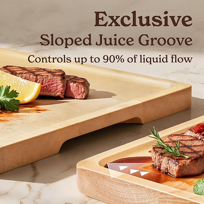 Apart from their cutting and chopping functions, these boards also serve as excellent charcuterie trays, making them a dual-purpose tool for both food preparation and presentation. The set comes with a holder, providing an organized storage solution that keeps the boards easily accessible while maintaining kitchen tidiness. The SMIRLY Wood Cutting Board Set is not only practical but also aesthetically pleasing, making it a great addition to any home kitchen.