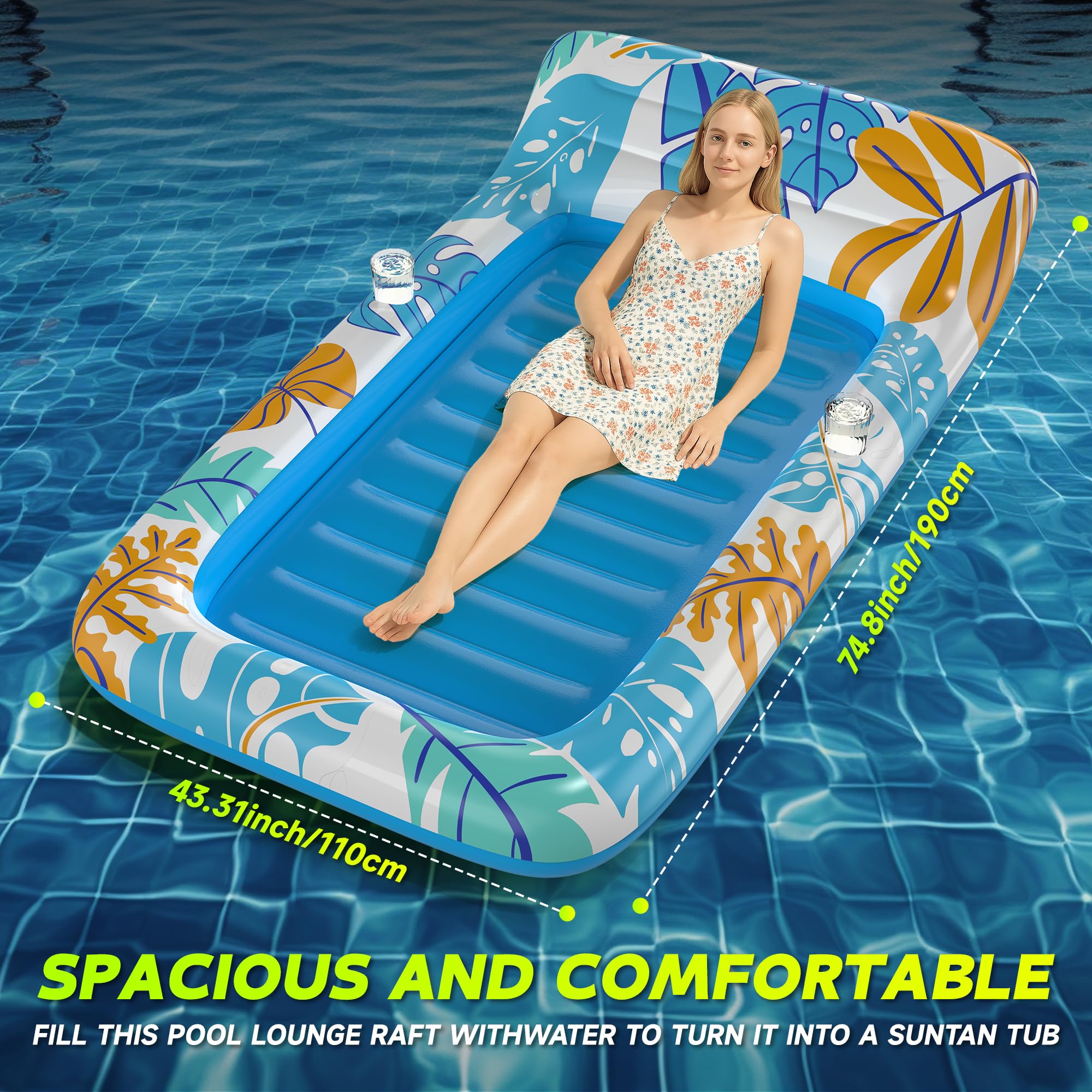 CACSPS Piscine gonflable avec porte-gobelet