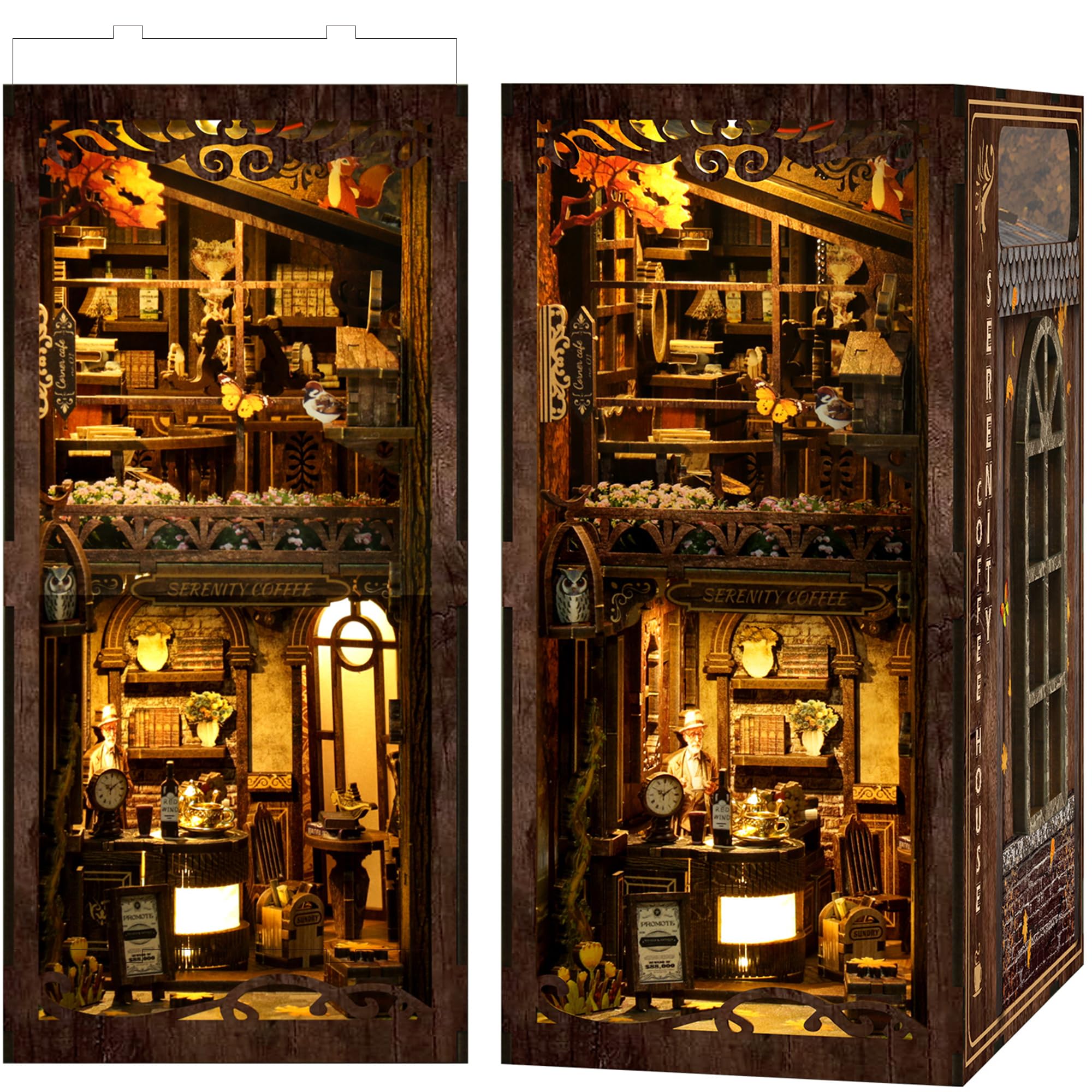 LUMYCE Kit Book Nook DIY per Adulti Casa in Miniatura con Luci LED da Montare, Modellismo 3D Creativo per Decorare Librerie - Regalo Originale per Appassionati di Fai da Te