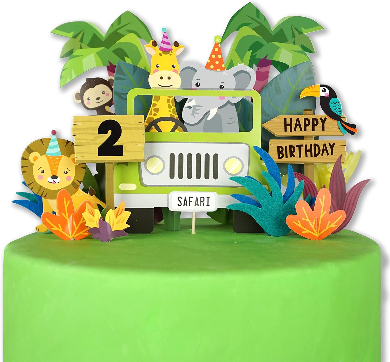 20 pcs Safari Cake Topper as Safari Cake Decorations, Wild One Cake