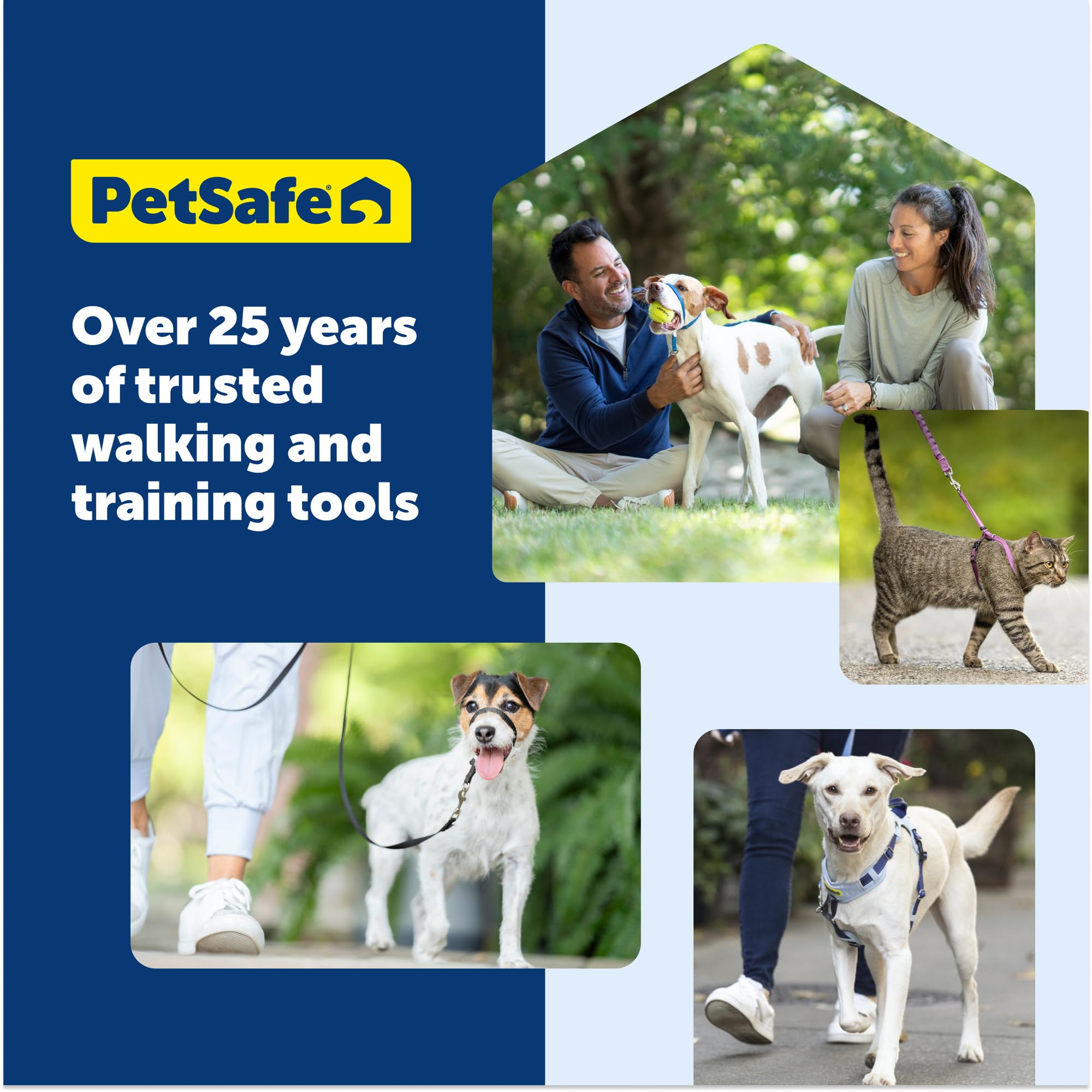 PetSafe Easy Walk - Pettorina per cani comoda e anti-tiro, per migliorare la camminata, design imbottito su tutto il corpo, tessuto resistente, vestibilità regolabile in 5 punti, guinzaglio per
