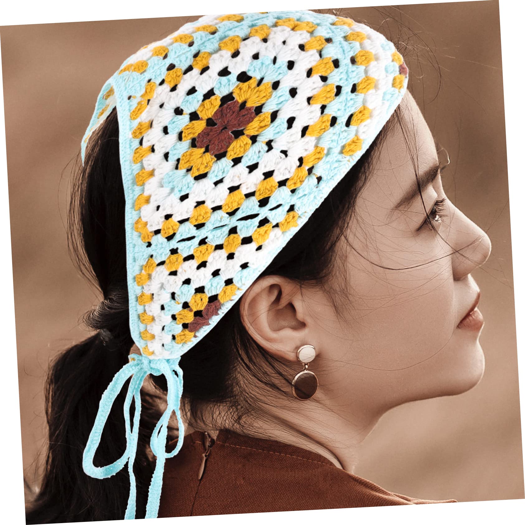 POPETPOP 4piezas Diadema De Crochet Para Mujer Pañuelo Aesthetic Transpirable Bandana Para y