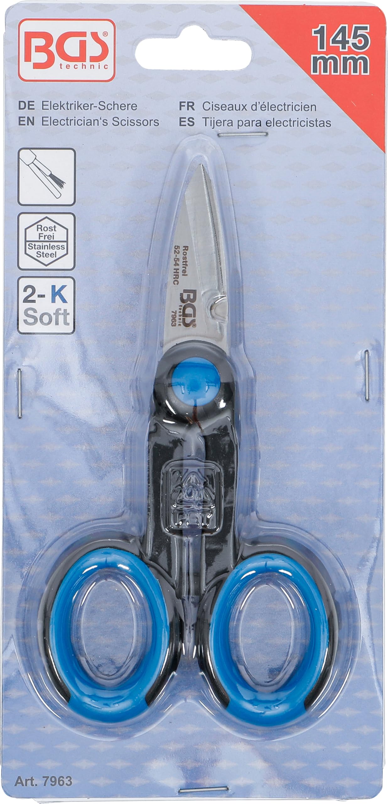 BGS 7963 Forbice per elettricista INOX 145 mm