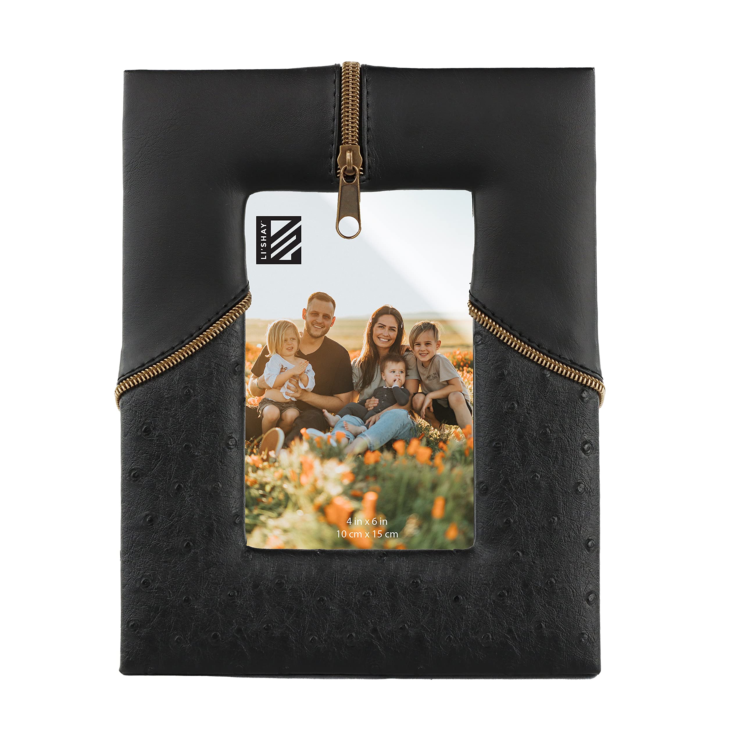 Amazon.com - Li'Shay 4x6 Picture Frame Black Leather with Zipper