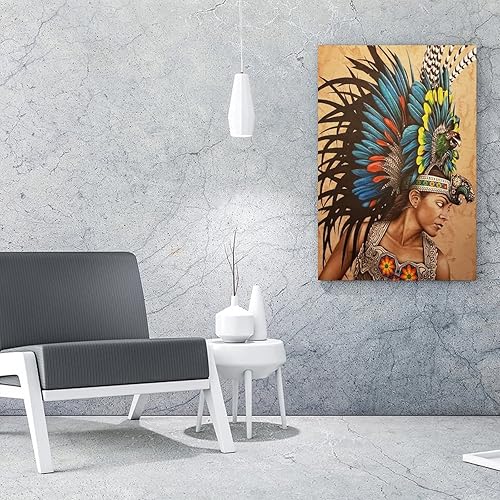 Miniatura 4 de Pósteres de arte de pared del imperio azteca, arte de pared de diosa mexicana, mujer guerrera, pósteres e impresiones artísticas de pared para sala