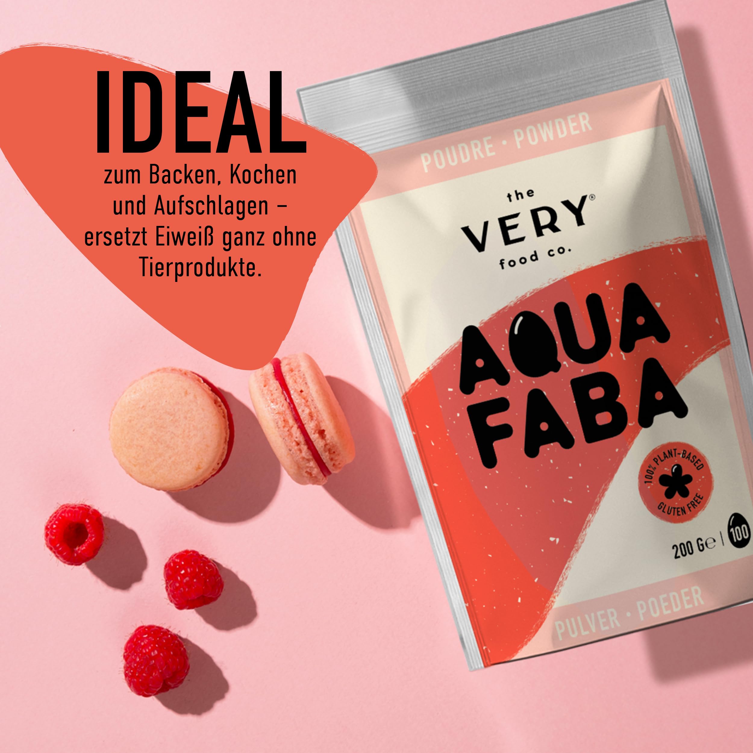 the VERY food co. Aquafaba Pulver aus getrocknetem Kichererbsenwasser 200g - 100% natürlich & vegan - Eiweißersatz zum Kochen, Backen, für Cocktails - Pulver Eiersatz für die gehobene Küche