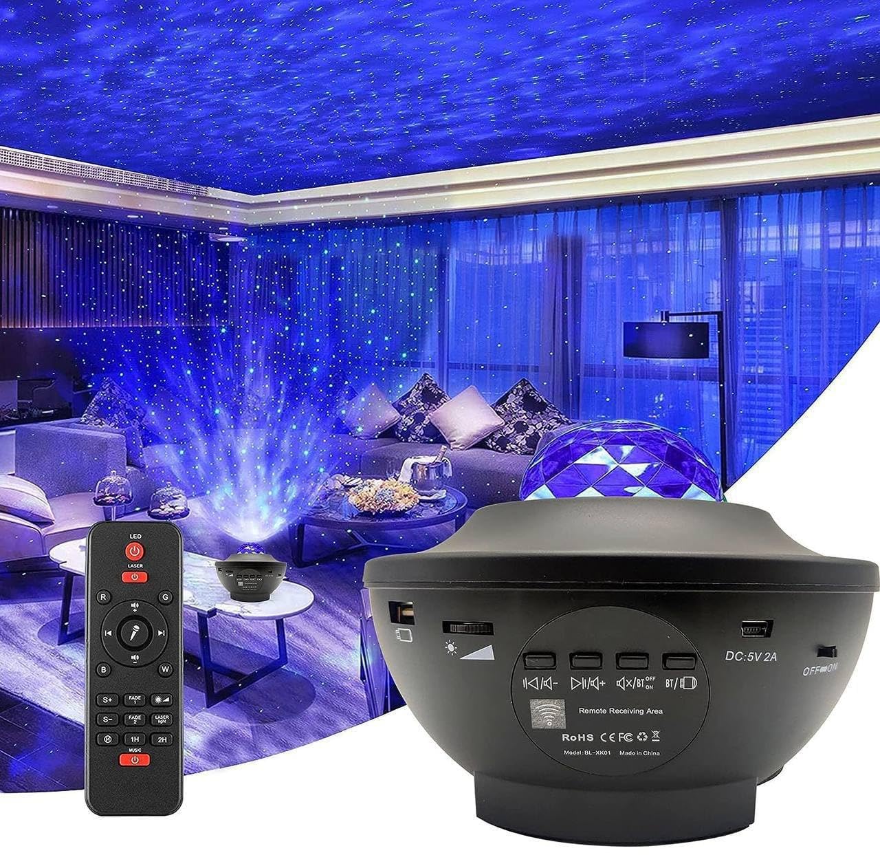 FLANXUS Galaxy Projector for Bedroom, Starlight Projector 3 in 1 Starry Night Light Projector w Bluetooth Speaker Star Projector Galaxy Light Constellation Projector Room Lights for Bedroom Sky Light-image-42