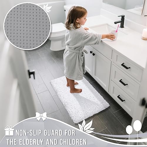 Miniatura 154 de Yimobra Juego de 2 alfombras de baño, alfombra de baño suave y absorbente y alfombra de inodoro en forma de U con respaldo antideslizante, alfombras