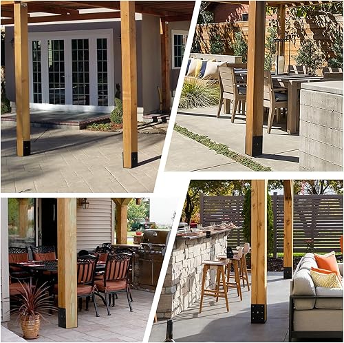 Miniatura 13 de Anclaje de poste de hormigón 4x4, 6 piezas (diámetro interior 3.6 x 3.6 pulgadas) en forma de U, soporte para poste de valla con pico de tierra