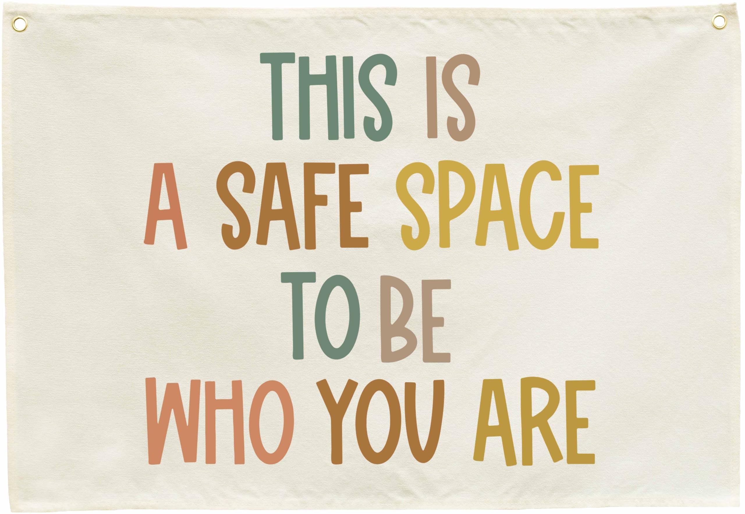 This Is A Safe Space-Classroom Decor-Inclusive Classroom Decor-Welcome Gift-Teacher Gift-Canvas Hanging Pennant Flag Banner Wall Sign Decor-Birthday