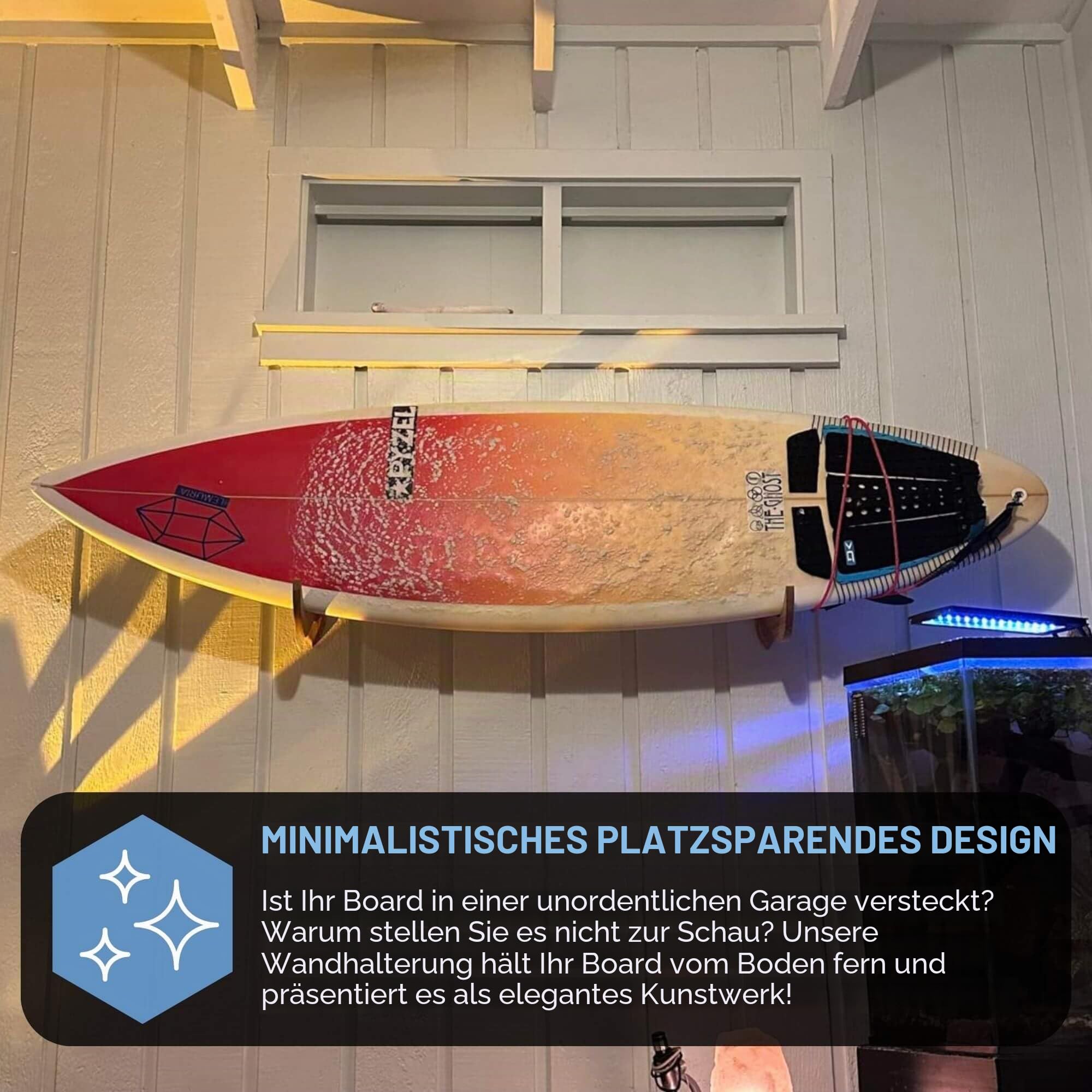 Hang 11 Surfboard Wandhalterung,Rack für Surfboard, Snowboard, Longboard, Skateboard, Wakeboard, der perfekte Ständer zum Präsentieren Ihrer Boards, horizontaler Aufhänger zur Aufbewahrung