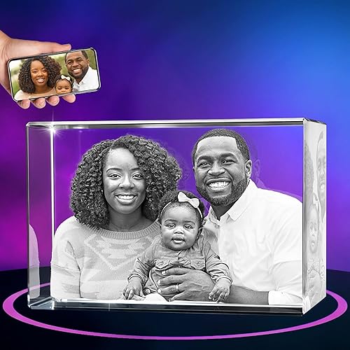 Miniatura 30 de ArtPix - Foto 3D de cristal de alta calidad, regalos para papá, mujeres, esposa, ella, abuelo, gran regalo personalizado con tu propia foto, grabado