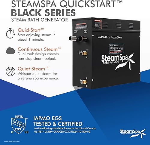 Miniatura 9 de Steam Shower Generator Kit System  Polished Chrome Shower Head + Self Drain Combo Enclosure Steamer Sauna Spa Stall Package  Touch Screen Wifi