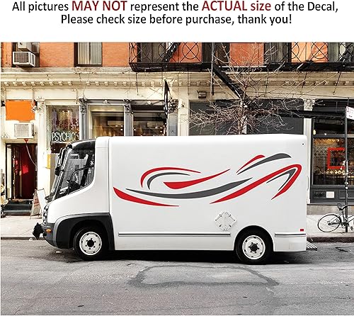 Miniatura 4 de Calcomanías grandes de rayas para automóvil, calcomanías de autocaravana para hombres, calcomanías de vinilo para puerta lateral de automóvil,