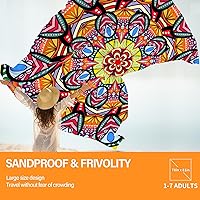 Vista 127 de Beach Blanket Oversized Extra Large 78" X 81",Waterproof Sandproof Beach Blanket 1-7 Adults Lightweight Durable for Travel Camping Hiking Picnic