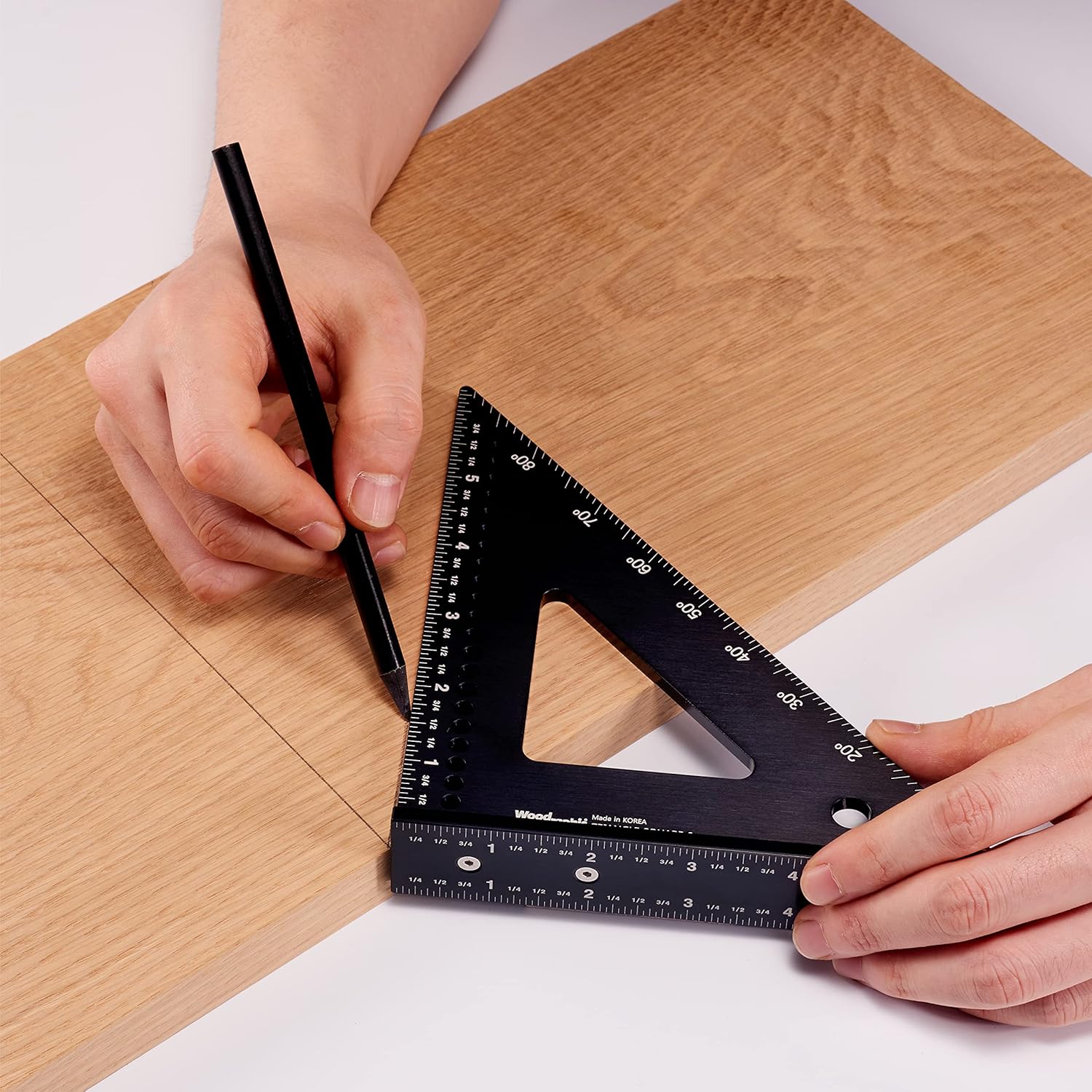 150mm Triangle Square – Metric CNC Aluminum Rafter and Framing Layout Tool for Accurate 90° Marking, Roof Angles, and Woodworking Applications