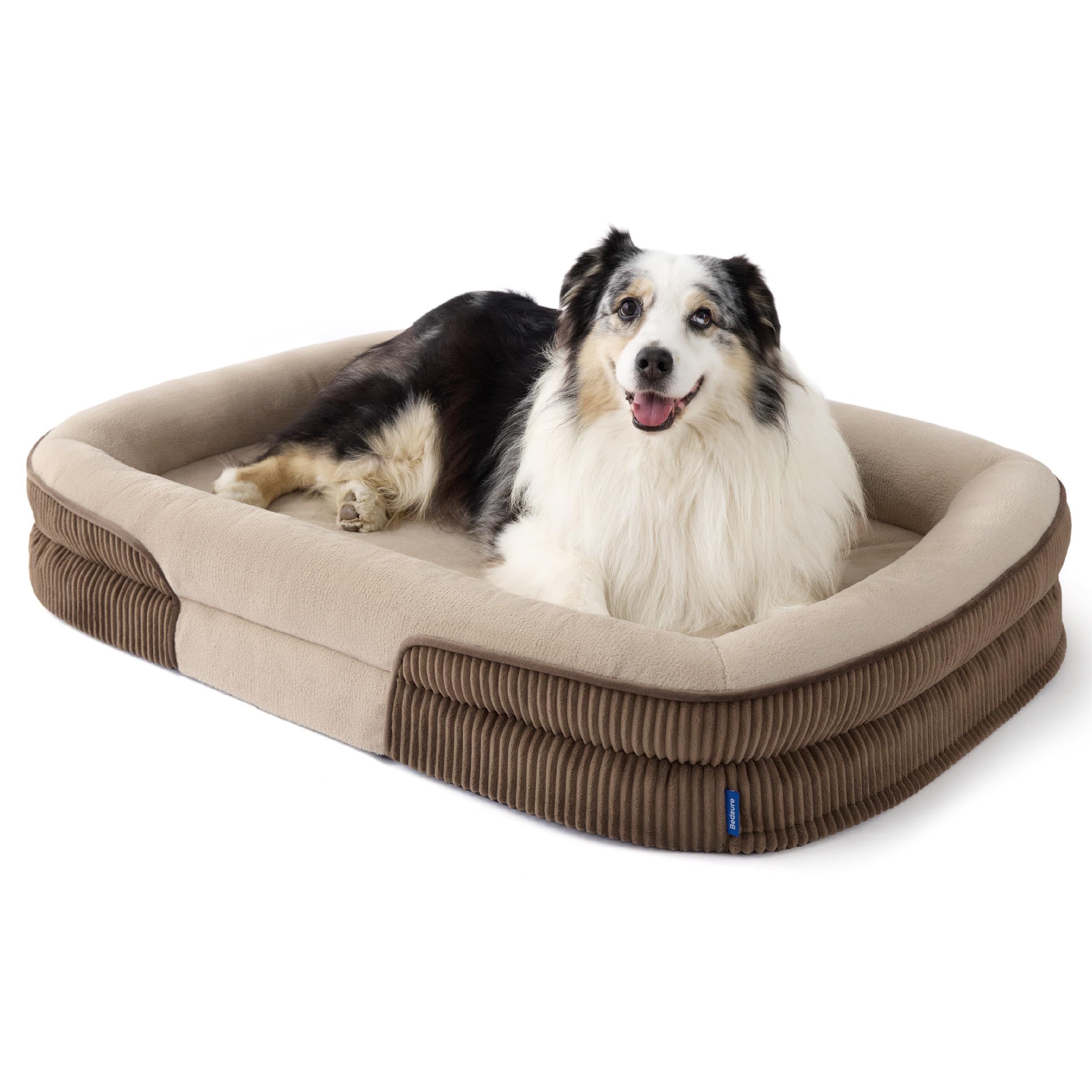 BEDSURE orthopädisches Hundebett ergonomisches Hundesofa -76x51x16.5/ 89x64x18/ 97x71x18/106x76x18/114x81x18