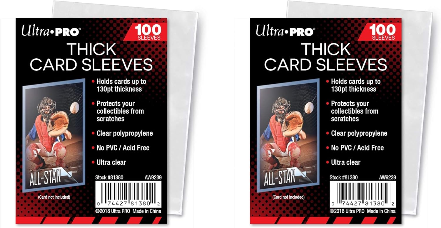 Ultra Pro Thick Card Sleeves for Thick Jersey or Memorabilia Sports Trading Cards by Topps 2 Pack