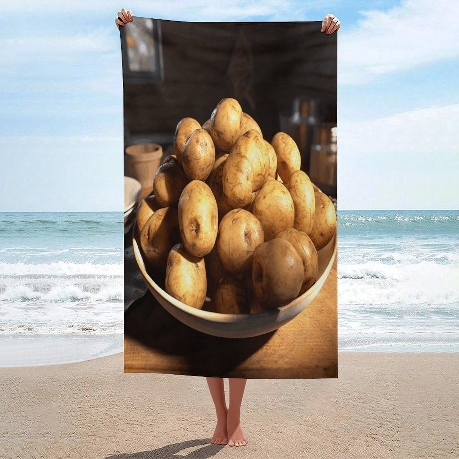 Adfgyerh Unisex Style Some Dried Potatoes Bath Towels Beach Towel Lightweight Quick Dry, Bath Towel For Travel Sports Pool Swimming Bath Camping Yoga Adults130x80cm