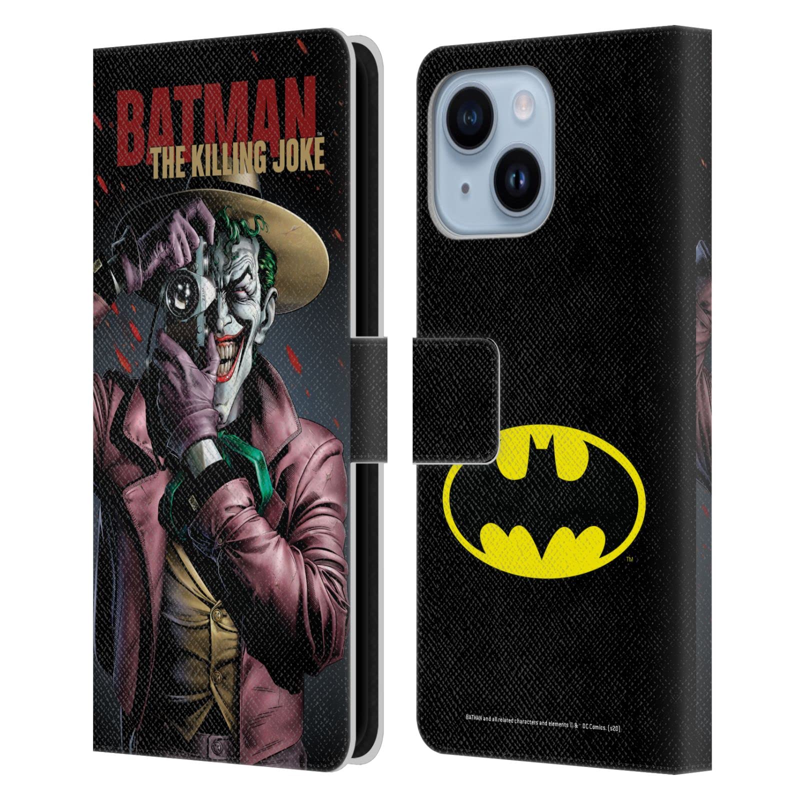 Head Case Designs Officially Licensed Batman DC Comics The Killing Joke Famous Comic Book Covers Leather Wallet Case Compatible with Apple iPhone 14 Plus