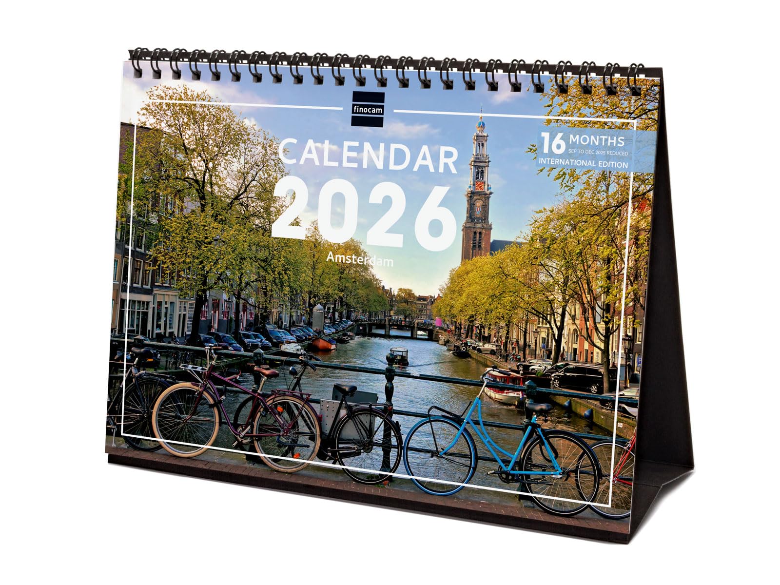 Finocam - Desktop Calendar 2026 Month to View January - December 2026 + Sep.-Dec. 2025 (4 months) reduced | Calendar 2026 | Images Amsterdam - International
