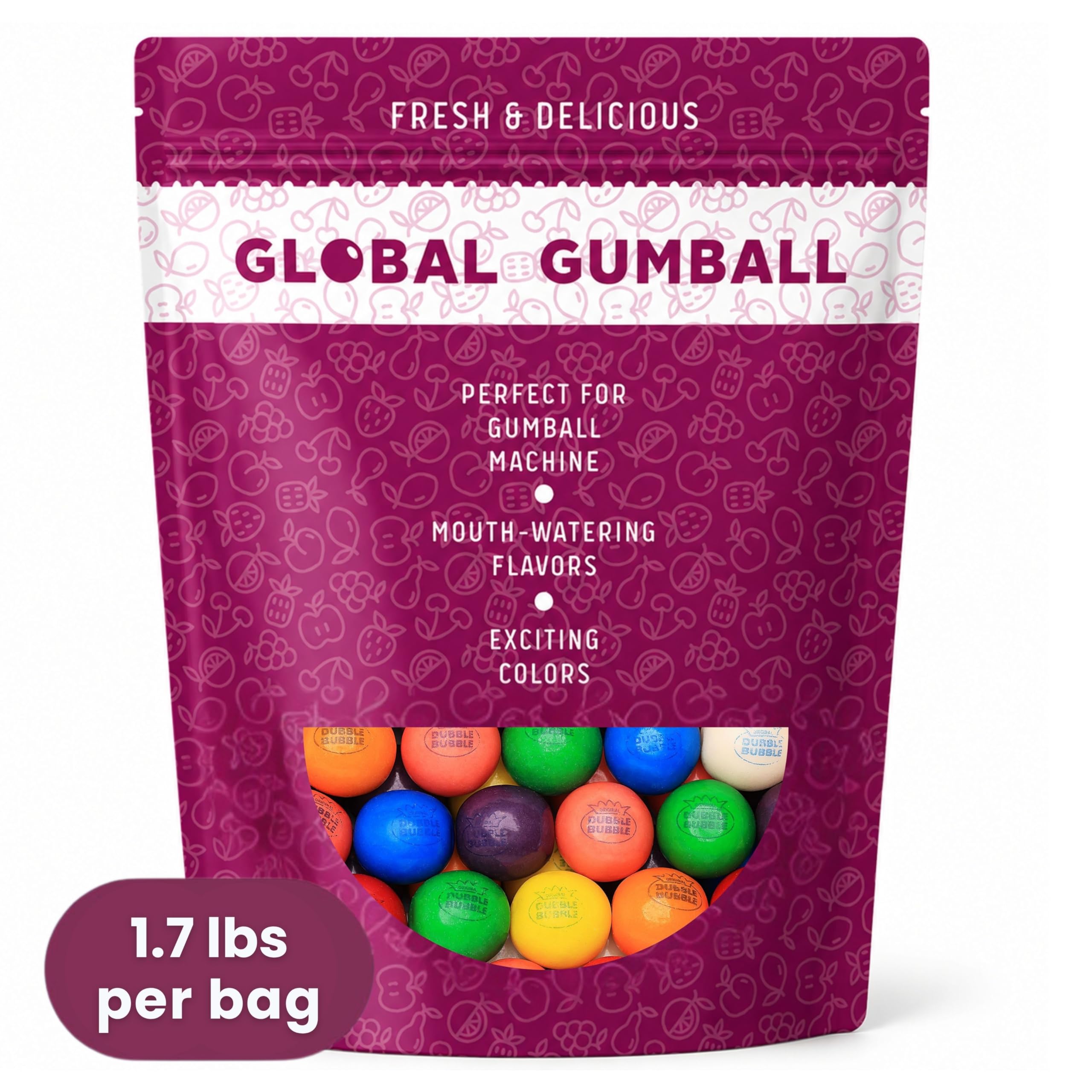 Amazon | Gumballs for Gumball Machine - 1 Inch Large Gumballs
