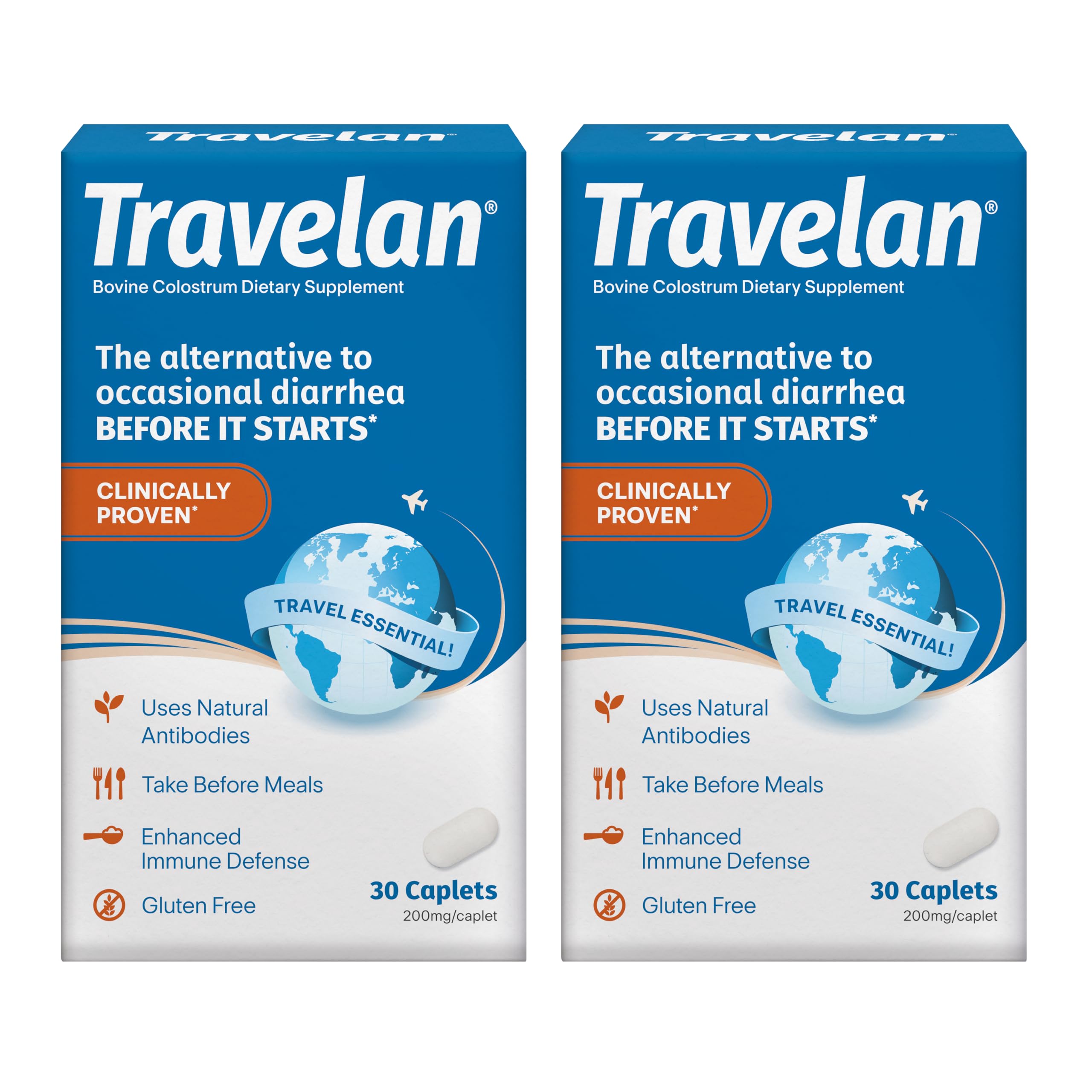 Travelan Natural Colostrum Supplement – Travel Wellness Support – 60 Ct