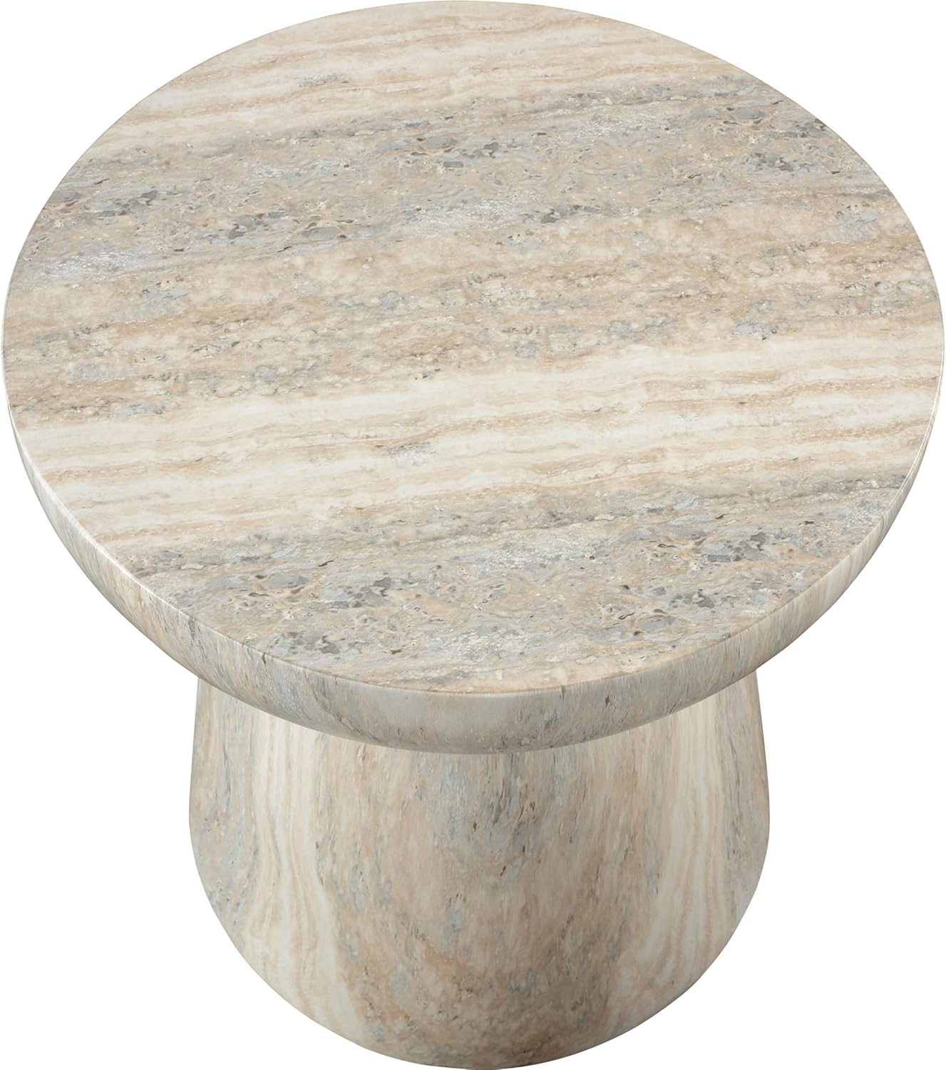 Meridian Furniture Avellino Travertine Finish Concrete Indoor/Outdoor End Table