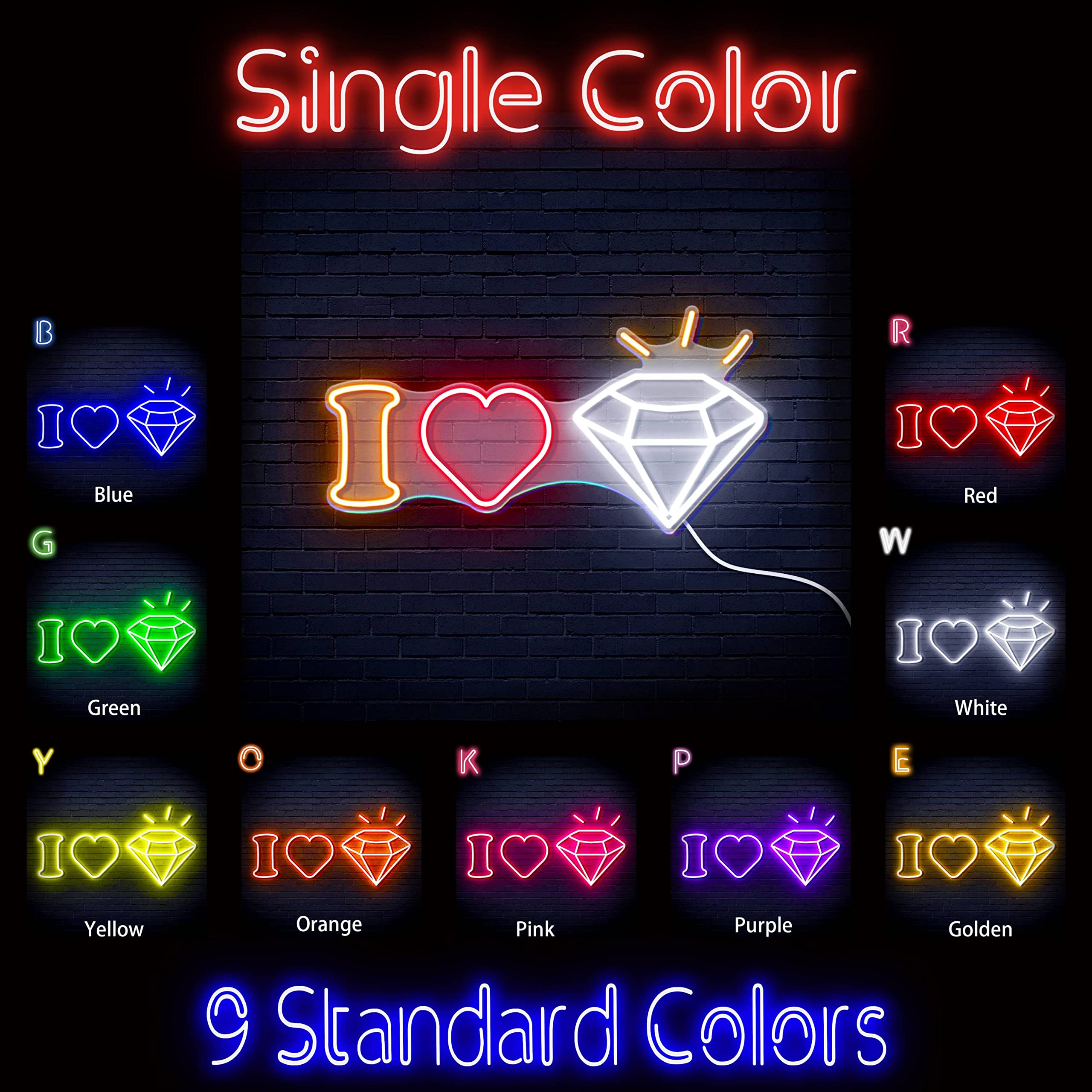 Amazon.com : ADVPRO I Love Diamond Extra-Large Ultra-Bright LED