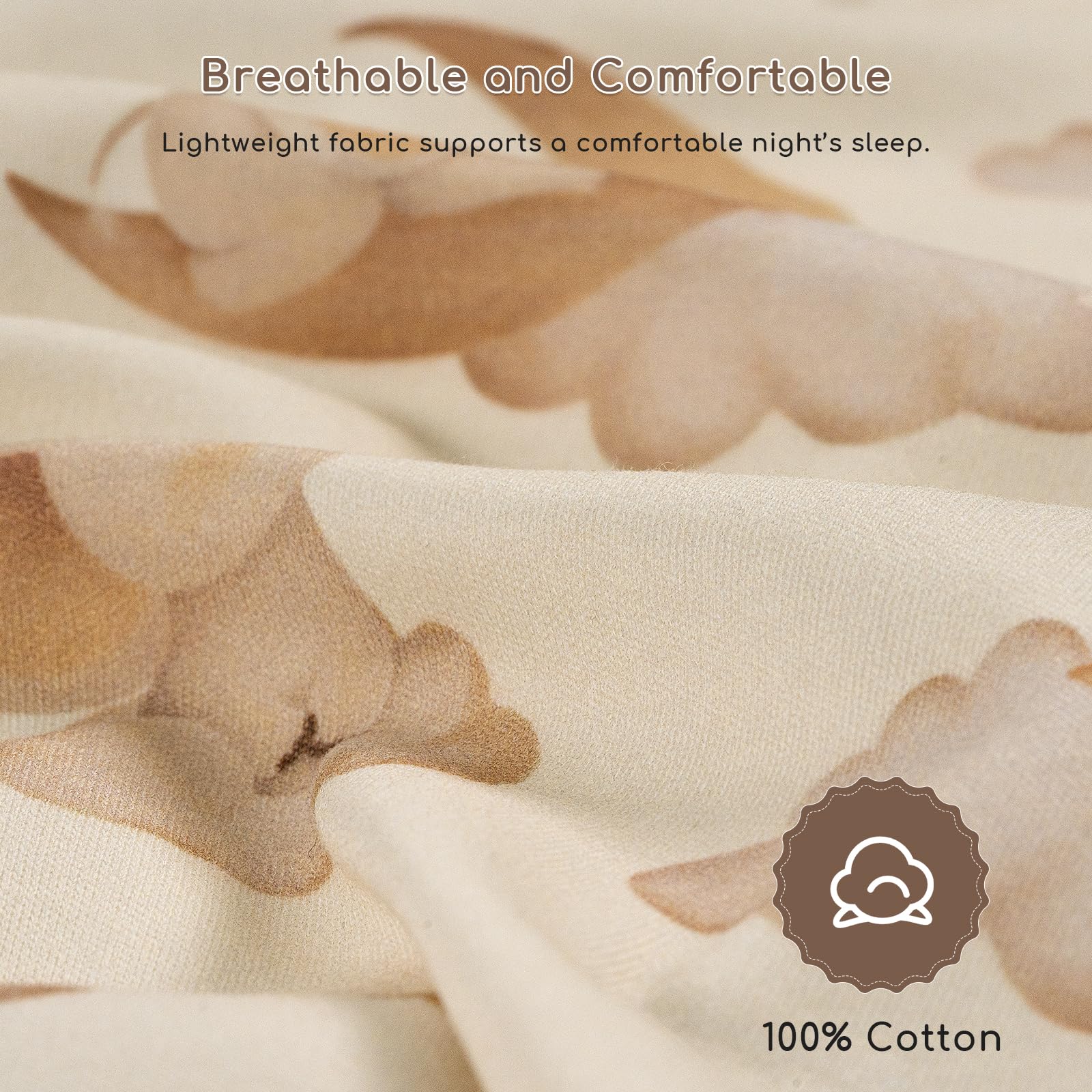 Gigoteuse d'Été Bébé avec Pieds 0.5 TOG 100% Coton, 18-36 Mois, Lot de 2 Gigoteuses à Jambes, Gigoteuse Été Respirante pour Garçon Fille, 80 cm Ballon Marron