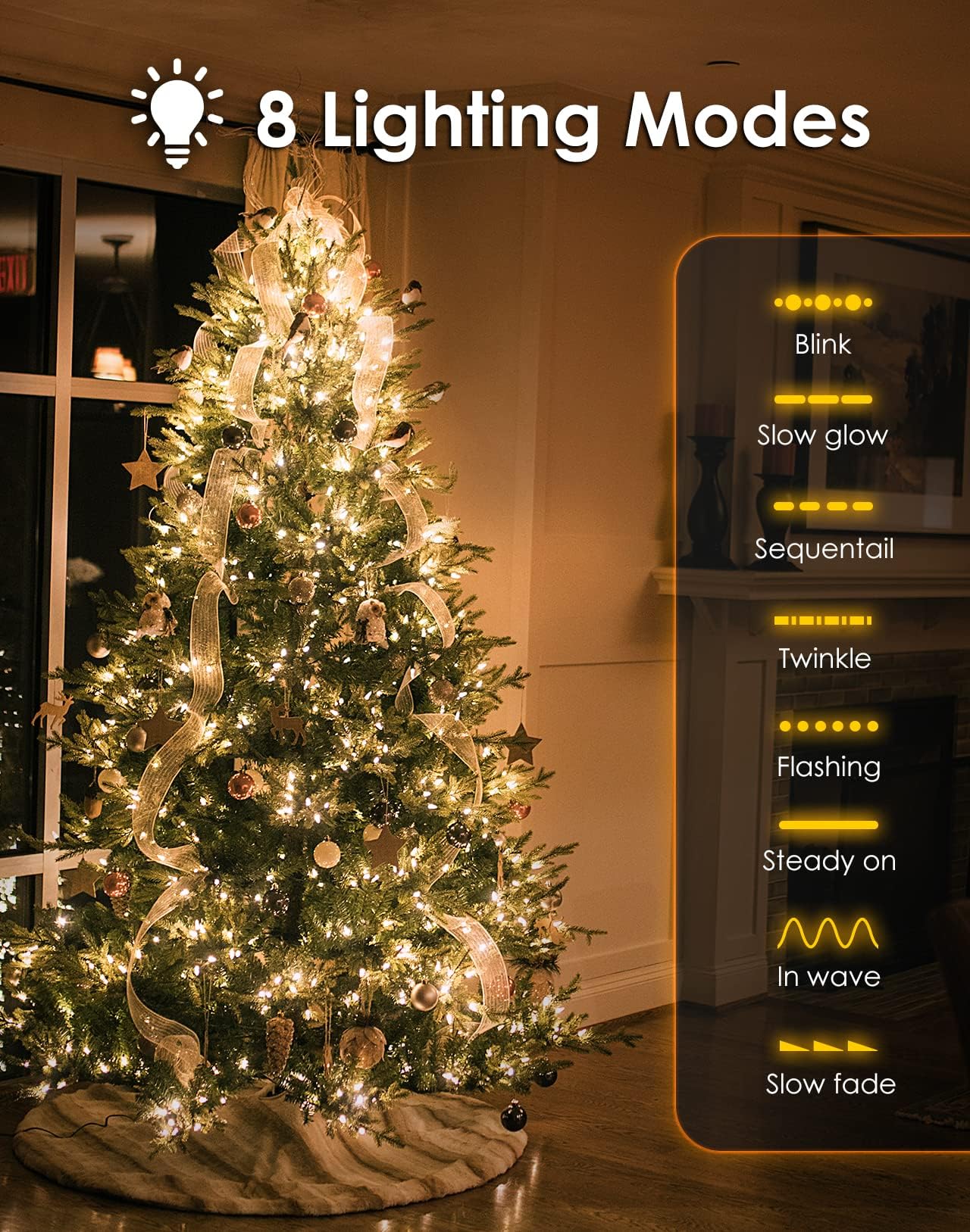 BESCOST Tenda Luminosa Esterno 6m*3m 600 LED Tenda Luci Led con 8 Modalità Luci Natale per Esterno Interno Bianco Caldo Luci per Tende Natale Luci da Esterno per Giardino Finestra Matrimonio