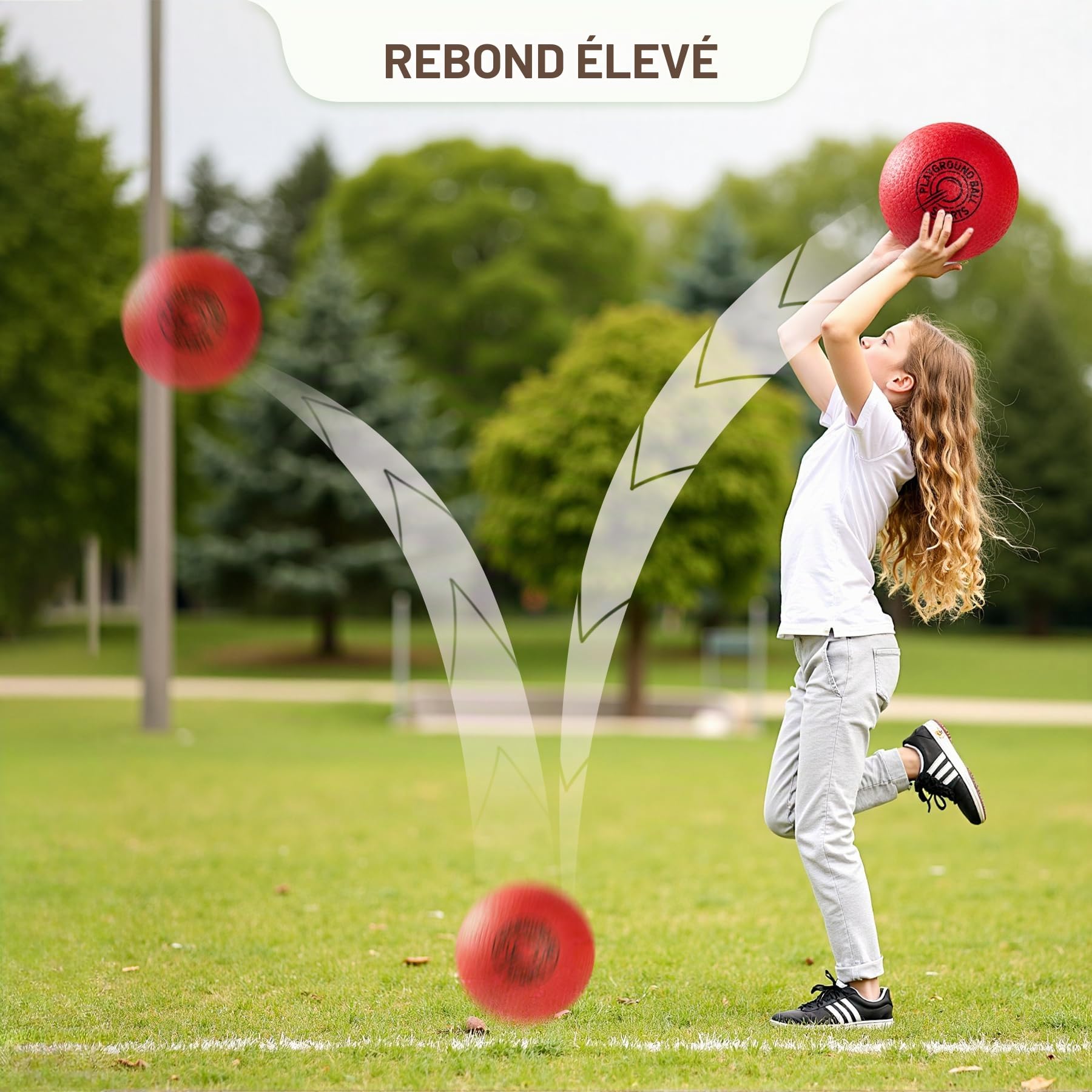 INPODAK Ballons de Jeux 8.5 Pounces Kickball Dodgeball Set Ballon Gonflable avec Pompe RainbowBall Balle Rebondissante Souple Balle pour Jardin et Plage