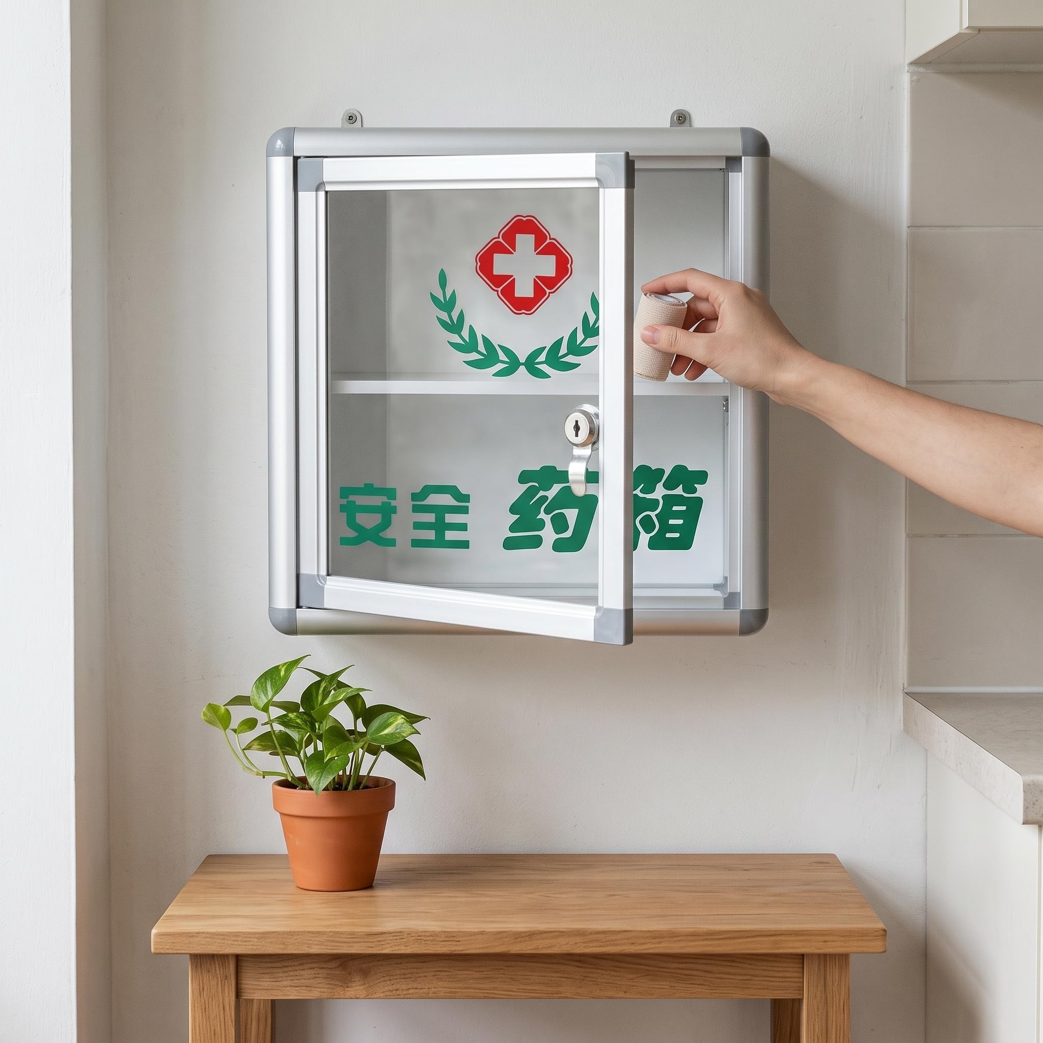 Scatola di in Metallo e Alluminio, Portatile e da Muro, medico, Kit familiare D122