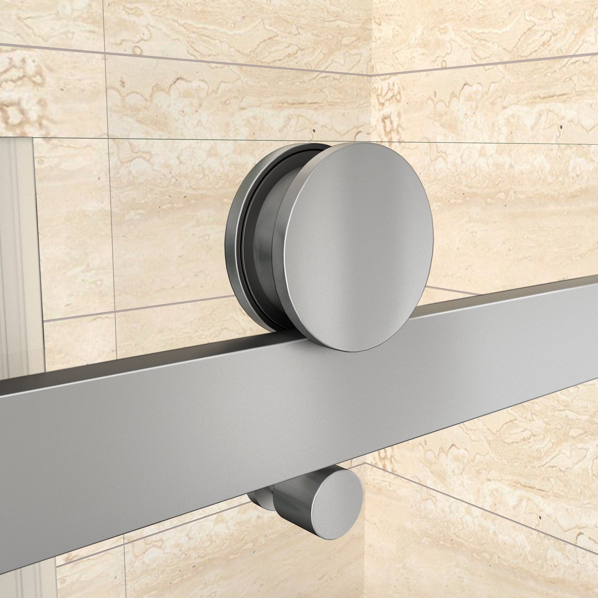 Porte de douche 160x195cm coulissante en niche modèle de Roution