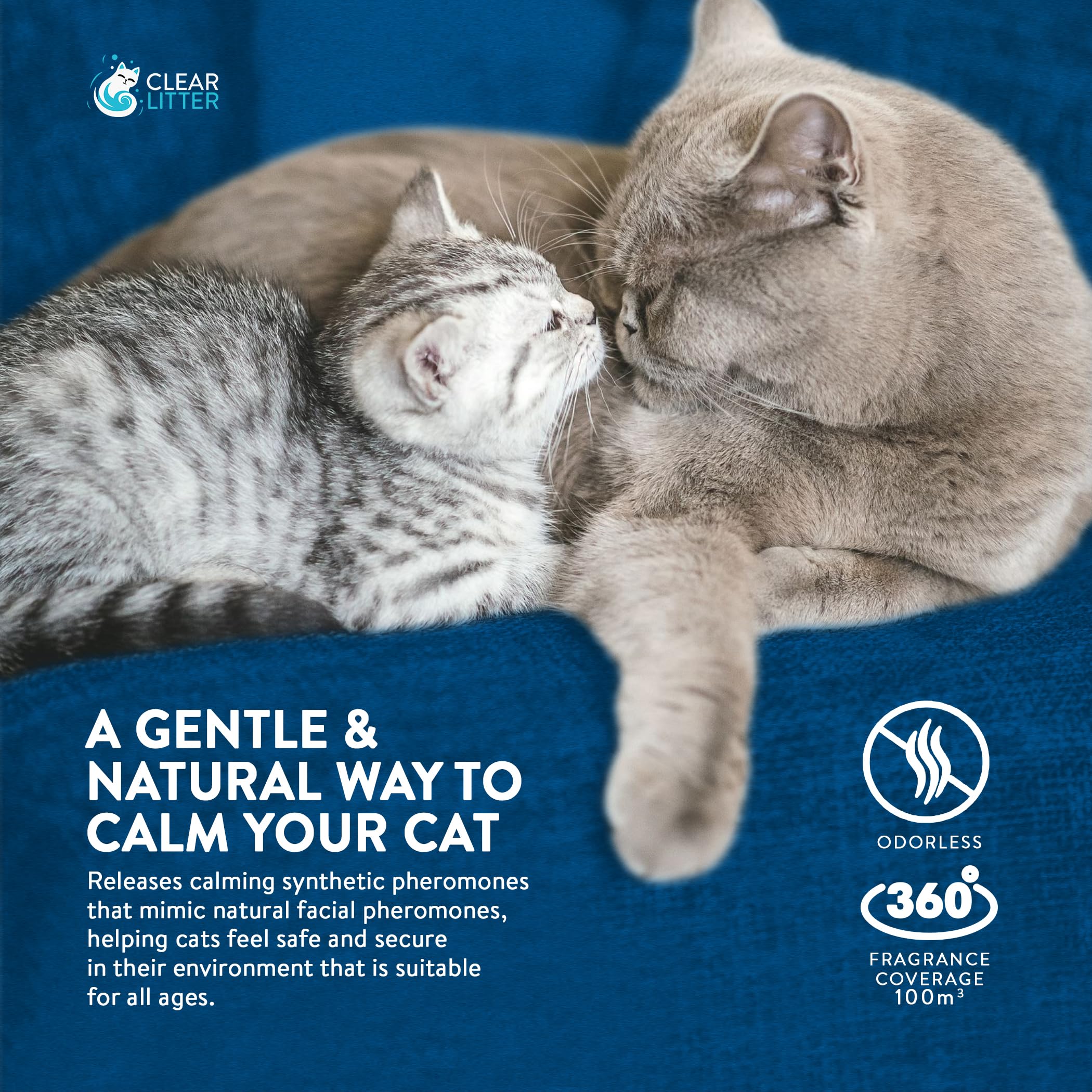 Cat Calming Pheromone Diffuser with Bluetooth Control for Multi-Cat Households—Includes 100 ml Refill; Effective Stress and Behavior Relief; Easy Plug-In Design to Reduce Feline Anxiety and Aggression - image 5