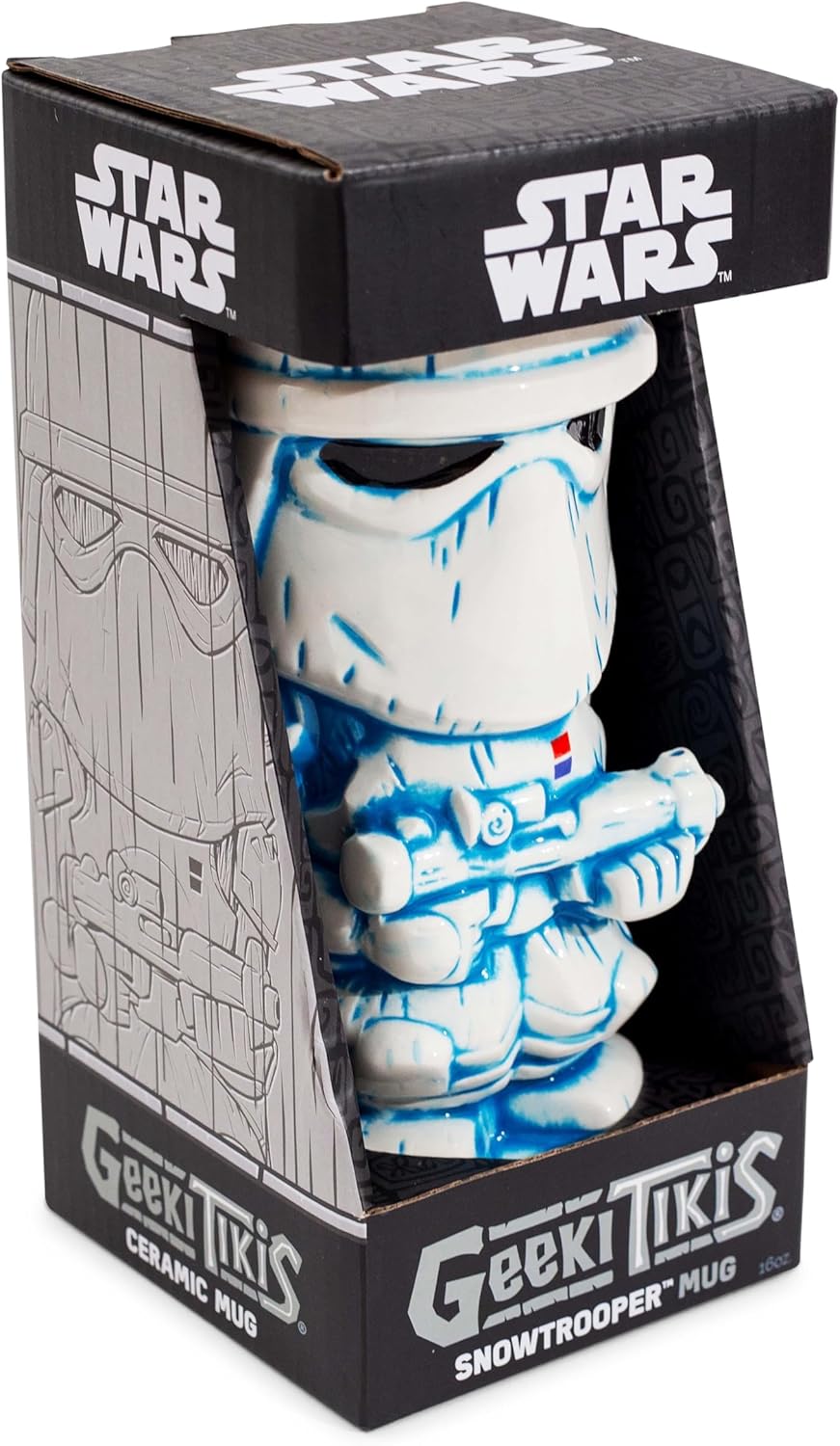 STAR WARS Geeki Tikis Snowtrooper Ceramic Mug | Party Cocktail Tumbler For Liquor and Beverages | Holds 16 Ounces