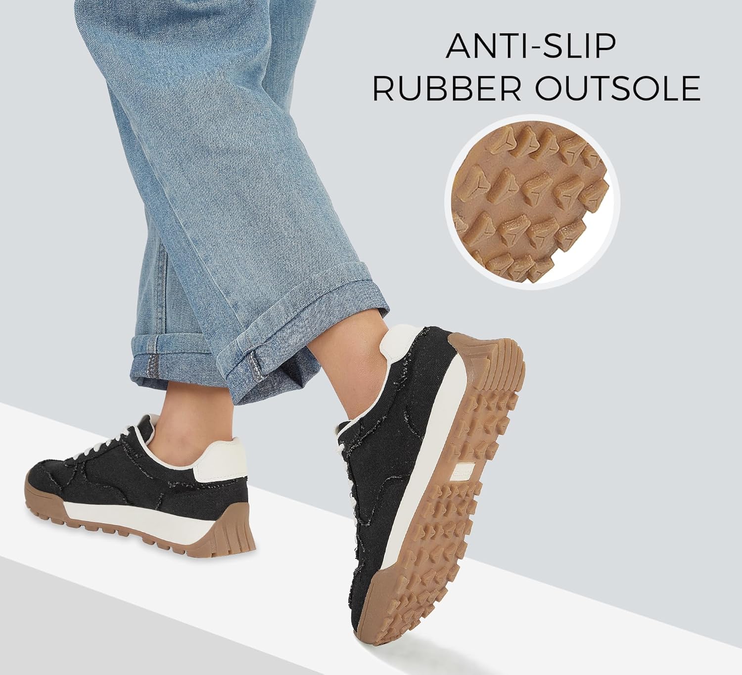 LUCKY STEP Women's Platform Canvas Sneaker Casual Lace-up Stylish Tennis Running Retro Classic Trainers Walking Fashion Sneakers - Image 4